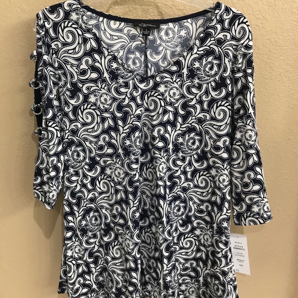 3/$35 Dress shirt. shoulder/sleeve cut out w/crystals L - Picture 1 of 7